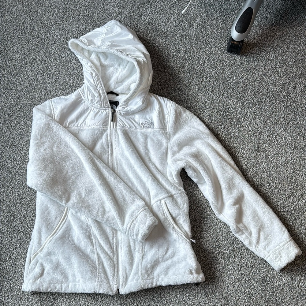 Women's THE NORTH FACE Furry Fleece Oso Hoodie Full Zip Jacket White